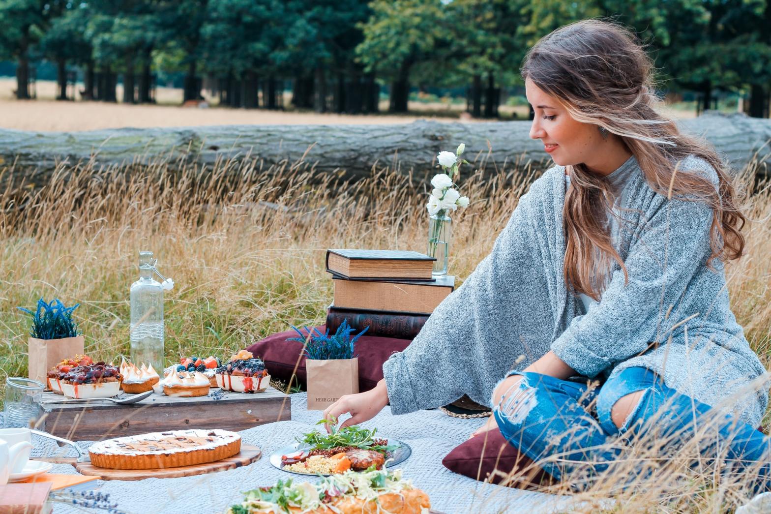 Woman in a picnic